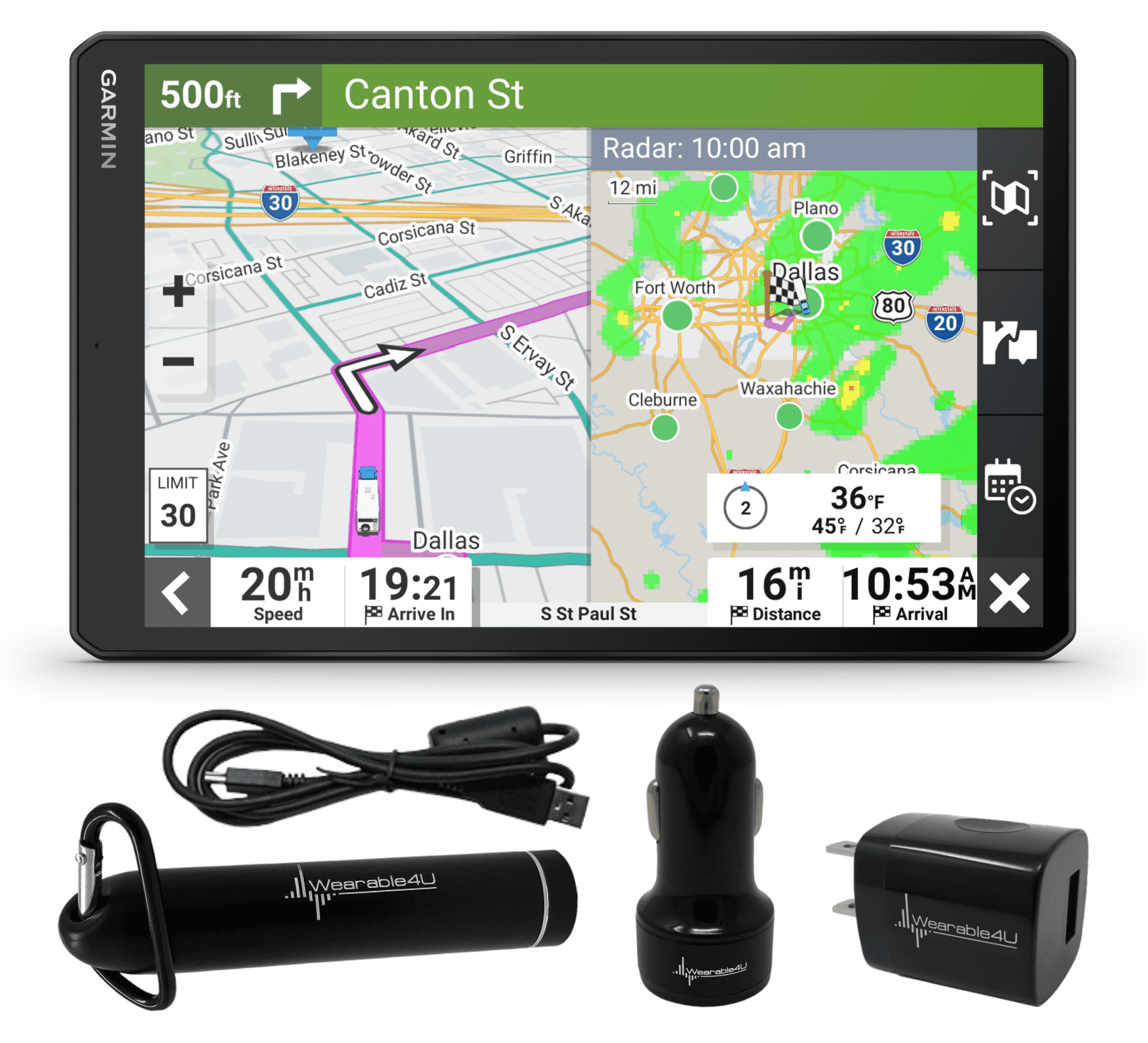 Pack 895 Easy-to-Read Adult Unisex with RV Large Garmin Wearable4U GPS Navigator 8\