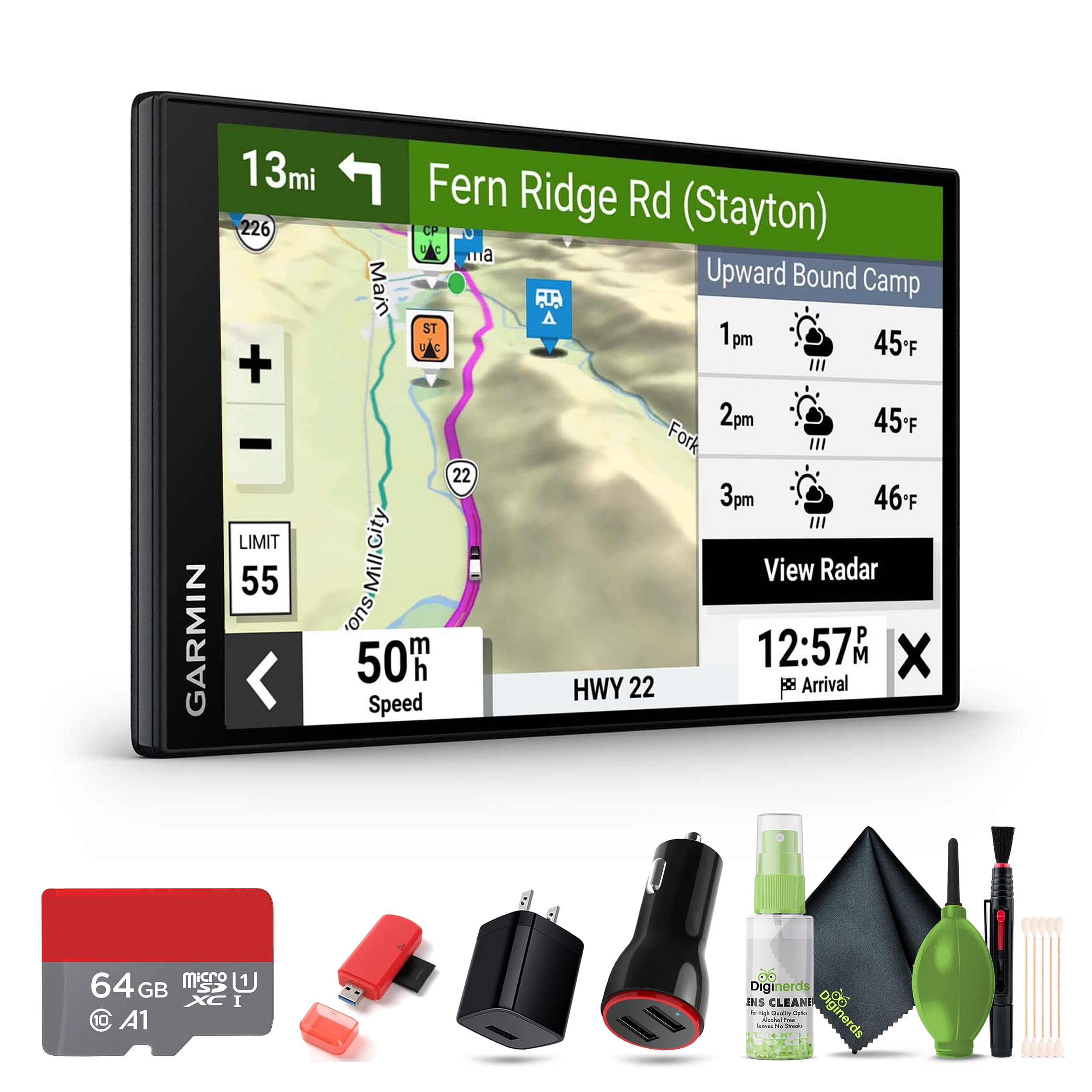 Garmin RV 795 GPS Navigator 7 High-Resolution Display, Custom RV Routing, Birdseye Satellite Imagery, Live Traffic & Weather, Parks Directory Bundle With 64GB Memory Card + More