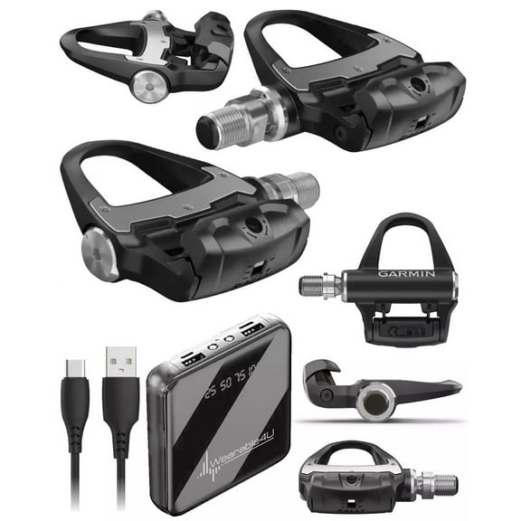 Garmin Rally RK200 Dual-Sensing Power Meter Compatible w/ Look KEO Cleats with Wearable4U PowerBank Bundle