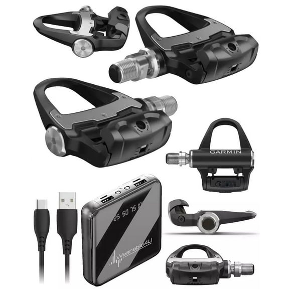 Garmin Rally RS100 Single-Sensing Power Meter Pedals, SHIMANO SPD-SL Cleat Compatibility w/ Wearable4U PowerBank