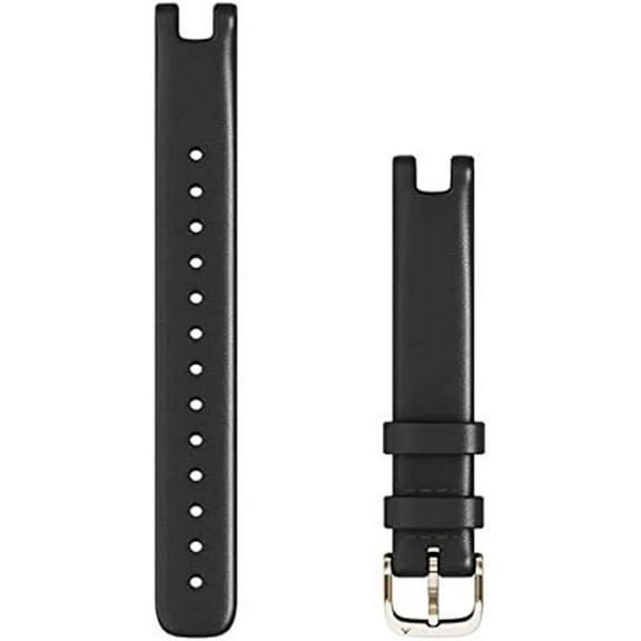 Garmin Replacement Band 14 mm for Lily GPS Smartwatch Black Italian Leather with Cream Gold Hardware