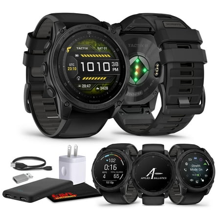 Garmin Tactix 8 51mm AMOLED Display Smart Watch, Built-in Flashlight, 29 Days Battery Life, Premium Tactical GPS Smartwatch, Includes Applied Ballistics Ultralight Solver Bundle