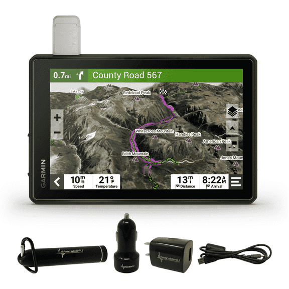 Garmin Tread Overland All-Terrain GPS Navigator 8" Rugged with Wearable4U Power Pack Bundle