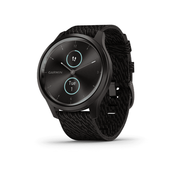 Garmin Vvomove Style, Graphite with Black Pepper Woven Nylon Band, GPS Smartwatch