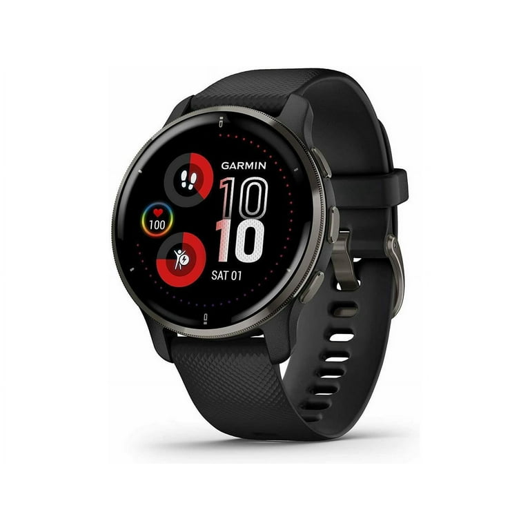 Garmin Venu 2 Plus GPS Smartwatch - Slate Bezel with Black Case 010-02496-01