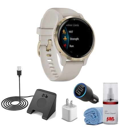 Garmin Venu 2S GPS Smartwatch Light Gold/Tan (Bundle) + ACCESSORIES