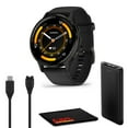thumbnail image 1 of Garmin Venu 3 Advanced Fitness And Health Tracker Smart Watch With Slate Stainless Steel Bezel And 45 MM Black Case and Silicone Band 1.4 Inch AMOLED Touch Screen Display And 14 Days Battery Life, 1 of 9