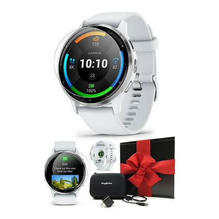 product image of Garmin Venu 3 (Silver/Whitestone) Fitness & Health GPS Smartwatch | Gift Box Bundle with PlayBetter Screen Protectors, Wall Adapter & Hard Case
