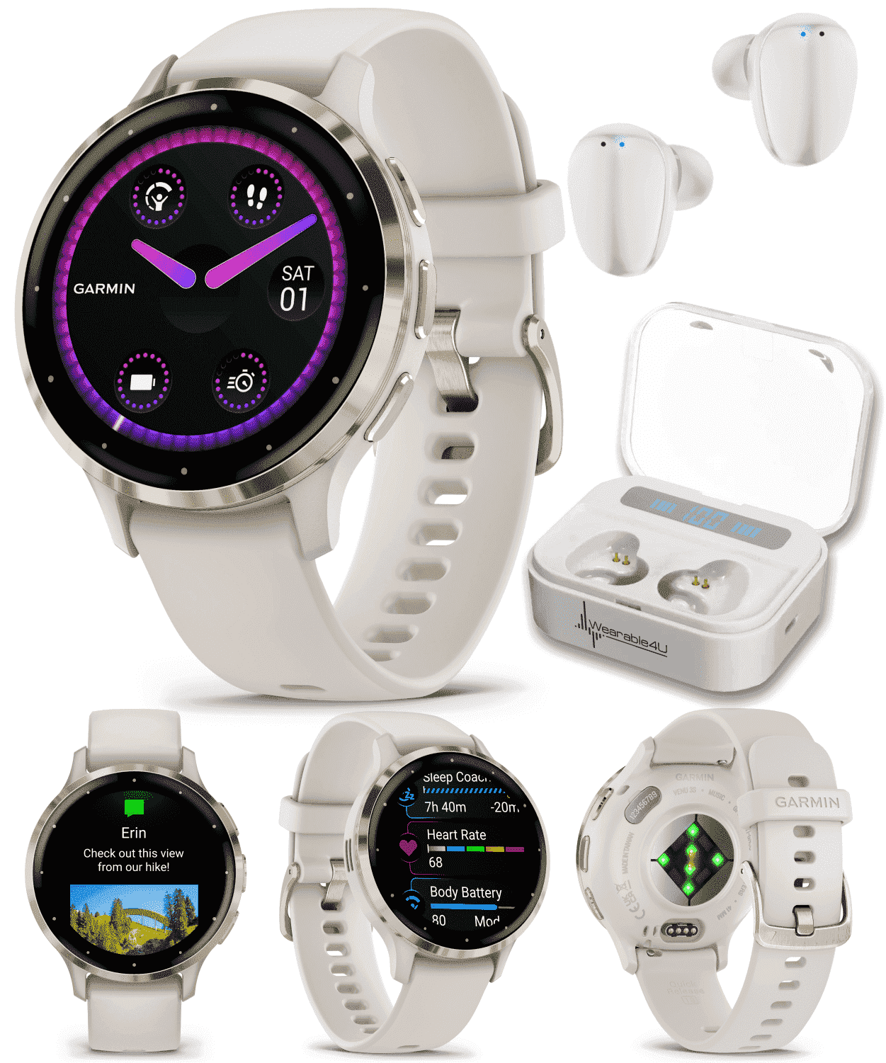 GARMIN VENU 3 ホワイト おまけ付き Garmin Venu 3 GPS Smartwatch, 45mm, Health & Fitness Features, 14