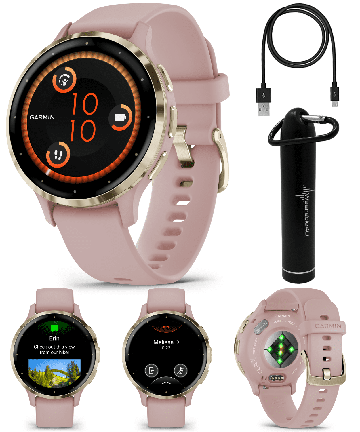 Garmin Venu 3S GPS Smartwatch AMOLED Display 41mm Watch, Advanced Health  and Fitness Features, Up to 10 Days of Battery, Wheelchair Mode, Sleep  Coach, French Gray with Wearable4U White EarBuds Bundle 