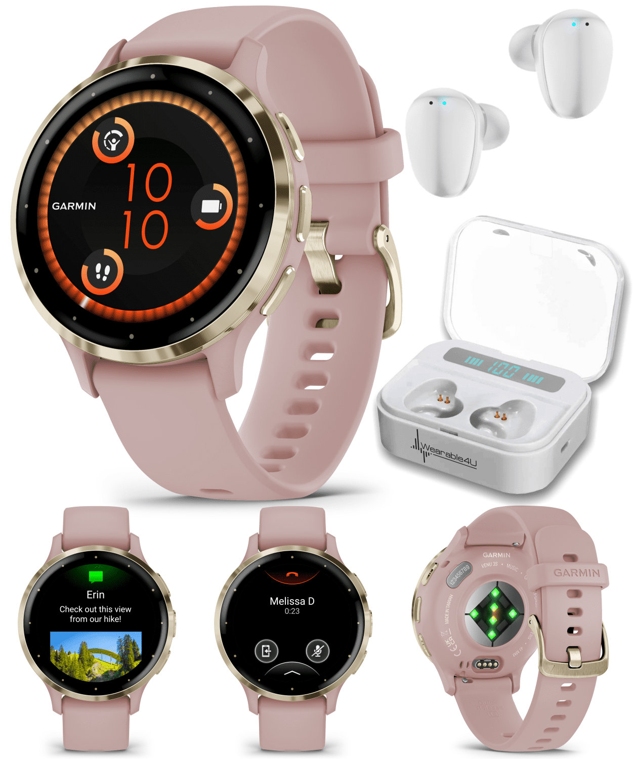 Garmin Venu 3S Fitness Smartwatch Dust Rose/Softgold 010-02785-03 •  uhrcenter