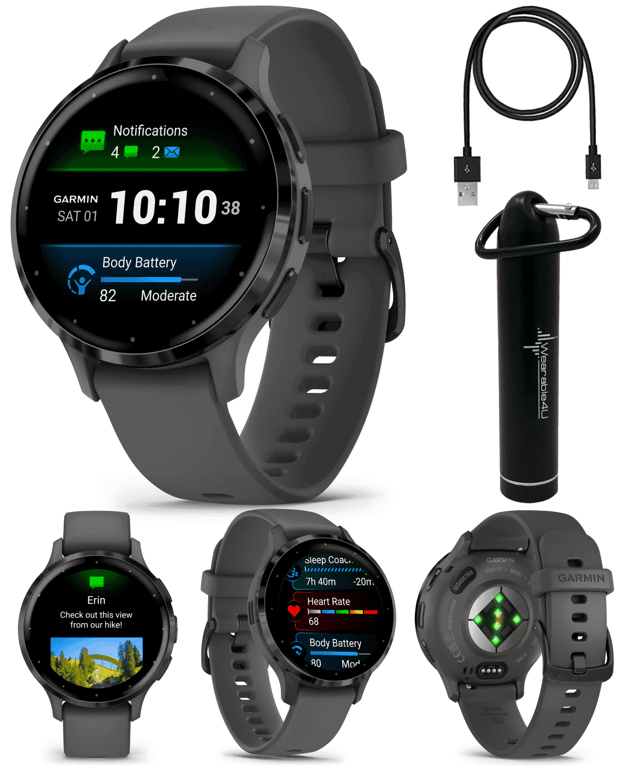 Garmin Venu 3 GPS Smartwatch AMOLED Display 45 mm Watch