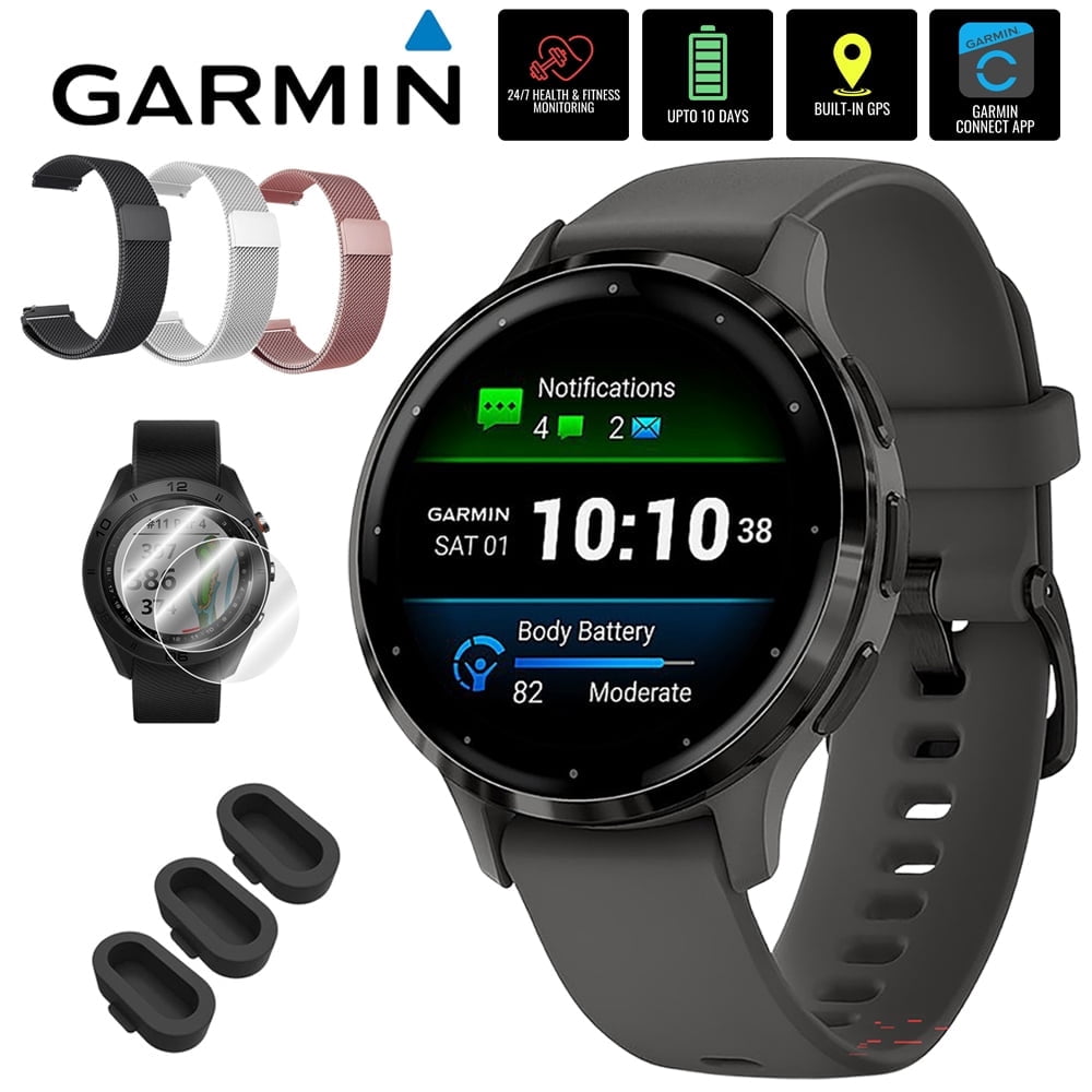 Garmin Venu 3S Health Fitness GPS Smartwatch Steel Bezel with Pebble ...