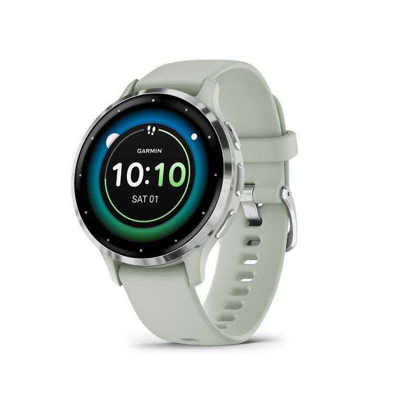 Garmin Venu® 3S Silver Stainless Steel Bezel with Sage Gray Case and  Silicone Band 
