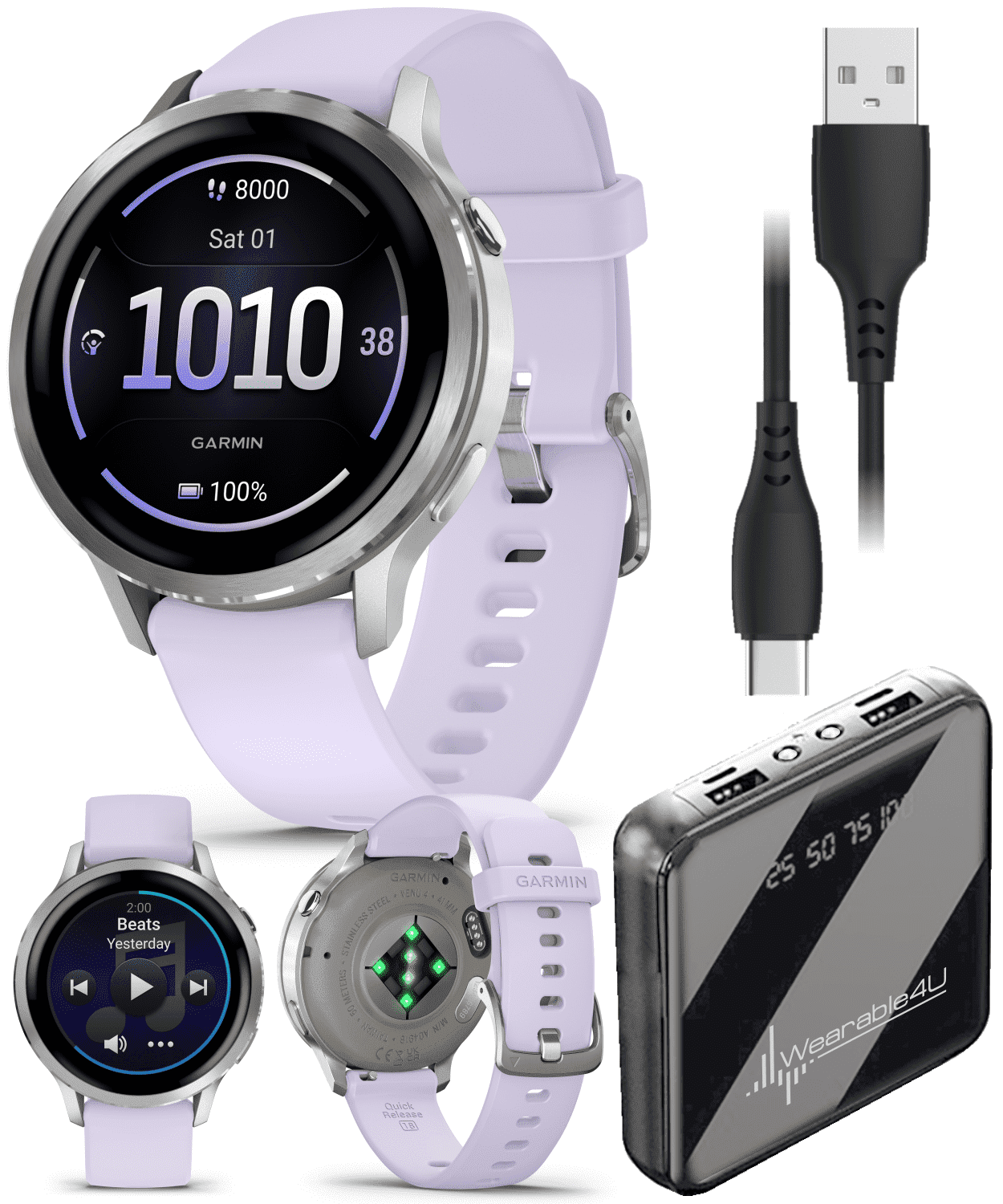GARMIN Venu AMOLED シルバー Garmin Venu 4 - 41mm AMOLED Advanced Health & Fitness GPS