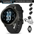 thumbnail image 1 of Garmin Venu 4 (41mm) GPS Smartwatch Slate with Black Silicone Band Bundle w/ Deco Essentials Charging Dock, 3-Pack Dust Covers & 2-Pack 1.2" Screen Protectors, 1 of 12