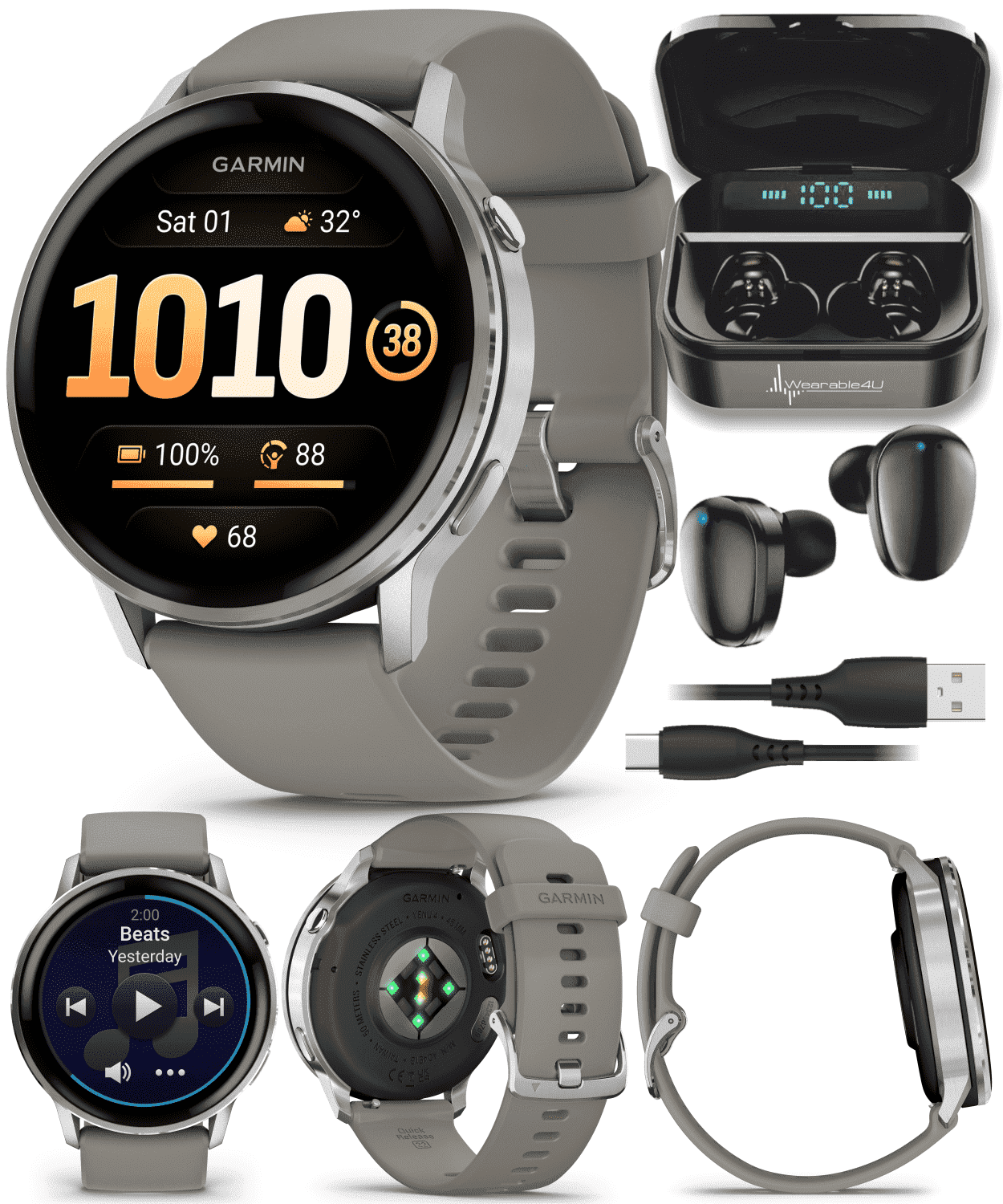 GARMIN Venu 4®, 45mm, Advanced GPS Smartwatch, Slate with Black