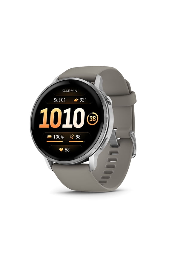 Venu 4 GPS Gray Fiber-Reinforced Polymer Case with Gray Watch Band, 1 Pack