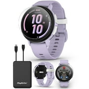 Garmin Venu 4 (Slate/Black/Brown Leather, 45mm) Fitness GPS Smartwatch Bundle with PlayBetter Portable Charger & HD Screen Protectors