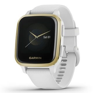 Garmin Venu 3S Soft Gold Stainless Steel Bezel with 41mm Ivory Case and  Silicone Band 