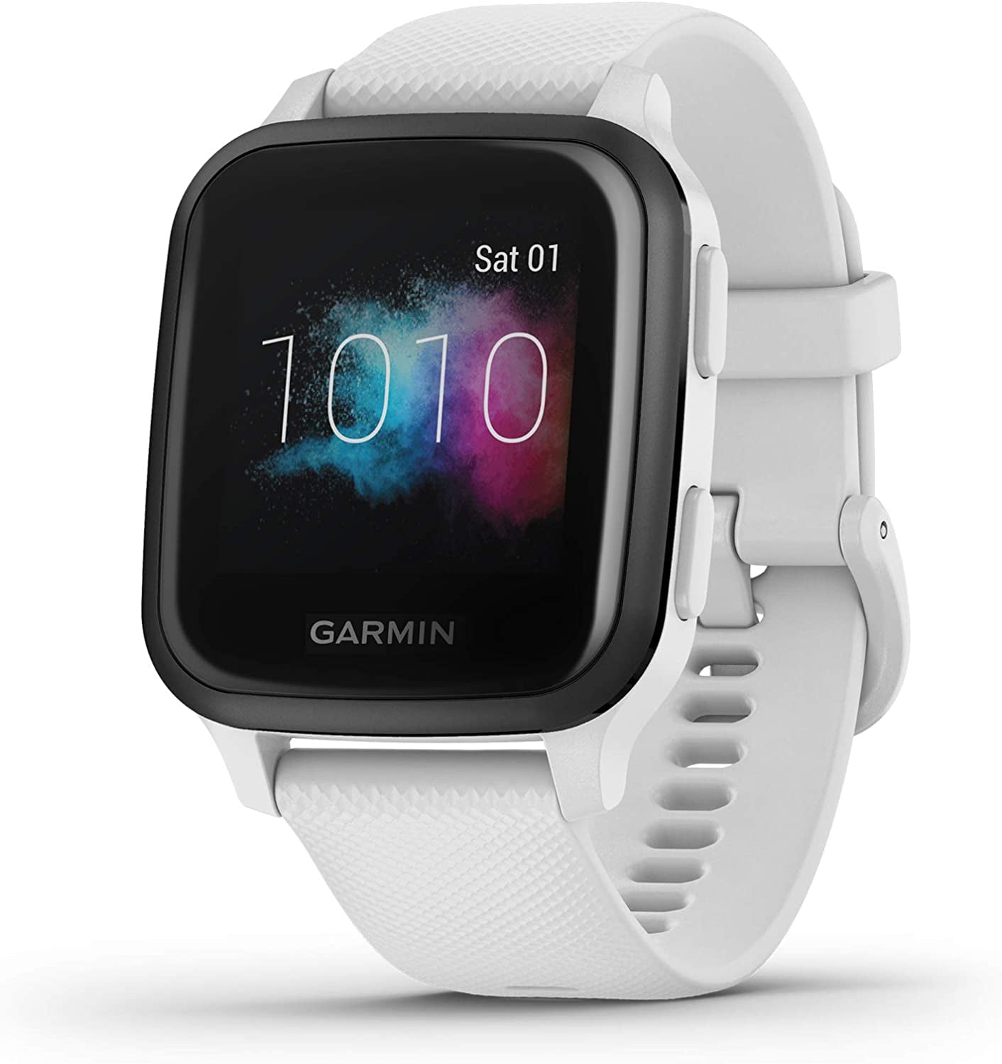 Garmin Venu Sq Music, GPS Smartwatch with Touchscreen Display - White and  Slate