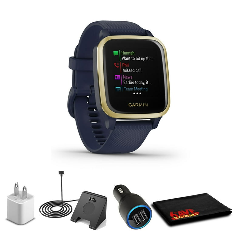 Garmin Venu Sq Music, Navy/light Gold With Accessories - Walmart.com