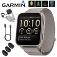 thumbnail image 1 of Garmin Venu X1 GPS Premium Smartwatch, Soft Gold, Titanium, French Gray Bundle with Deco Essentials Charging Dock, 3x Silicone Dust Cover and USB Type C Charging and Sync Cable, 1 of 11