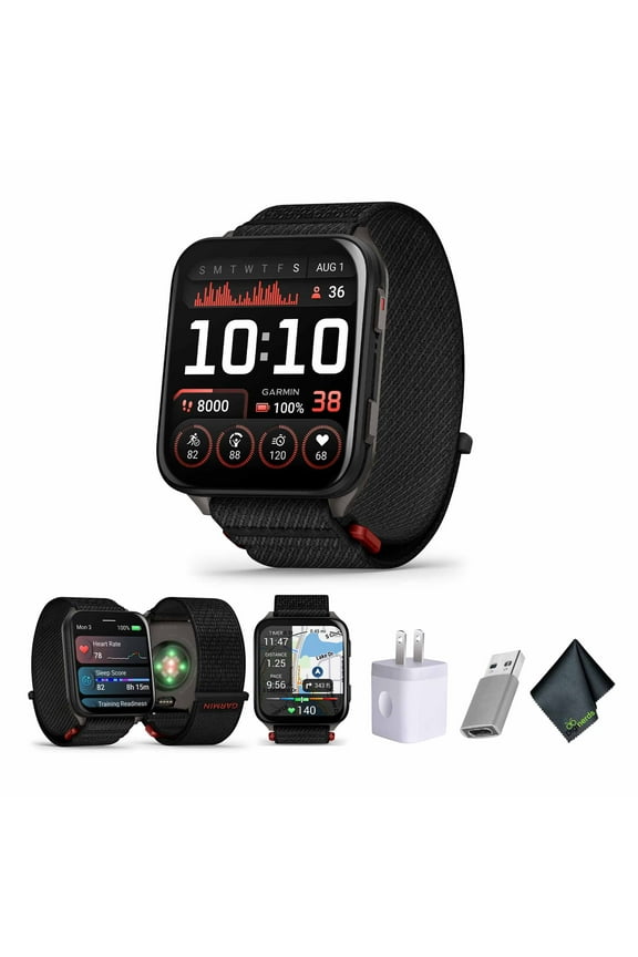 Venu X1 Thin and Lightweight GPS Smartwatch, 2 AMOLED Display, Sapphire Lens, LED Flashlight, Built-In Maps, 100+ Sports Apps, Fitness and Wellness Tracking Black with Slate Titanium Caseback