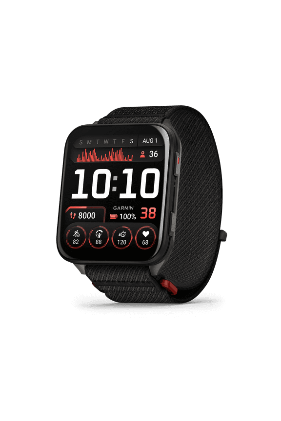 Venu X1, Thin and Lightweight GPS Smartwatch, AMOLED Display, Advanced Health and Fitness Features, Black with Slate Titanium Caseback and Black ComfortFit Nylon Band