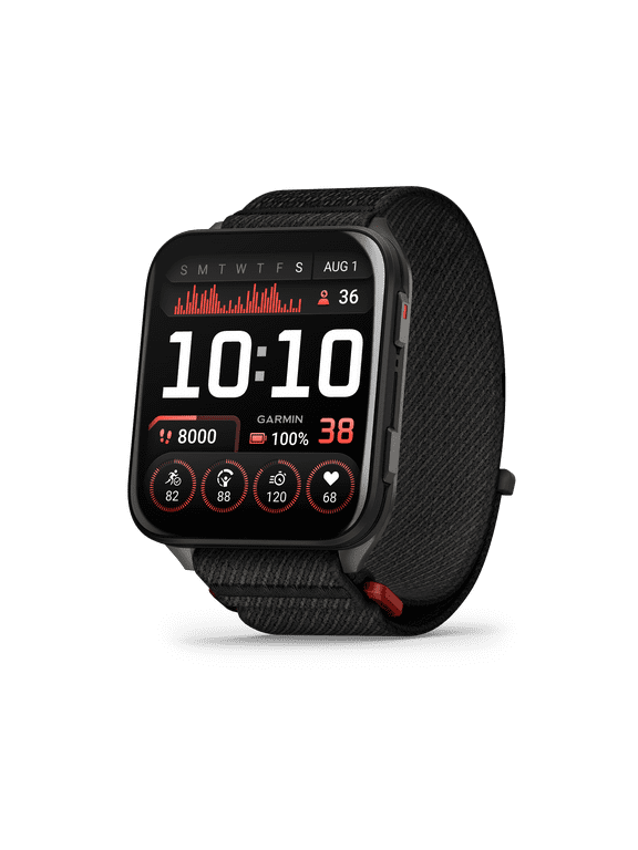 Venu X1, Thin and Lightweight GPS Smartwatch, AMOLED Display, Advanced Health and Fitness Features, Black with Slate Titanium Caseback and Black ComfortFit Nylon Band