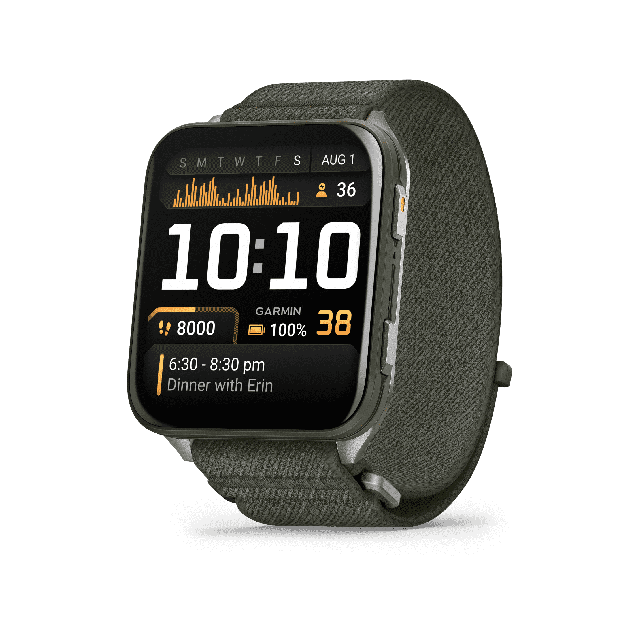 Garmin Venu X1, Thin and Lightweight GPS Smartwatch, AMOLED Display, Advanced Health and Fitness Features, Moss with Titanium Caseback and Moss ComfortFit Nylon Band