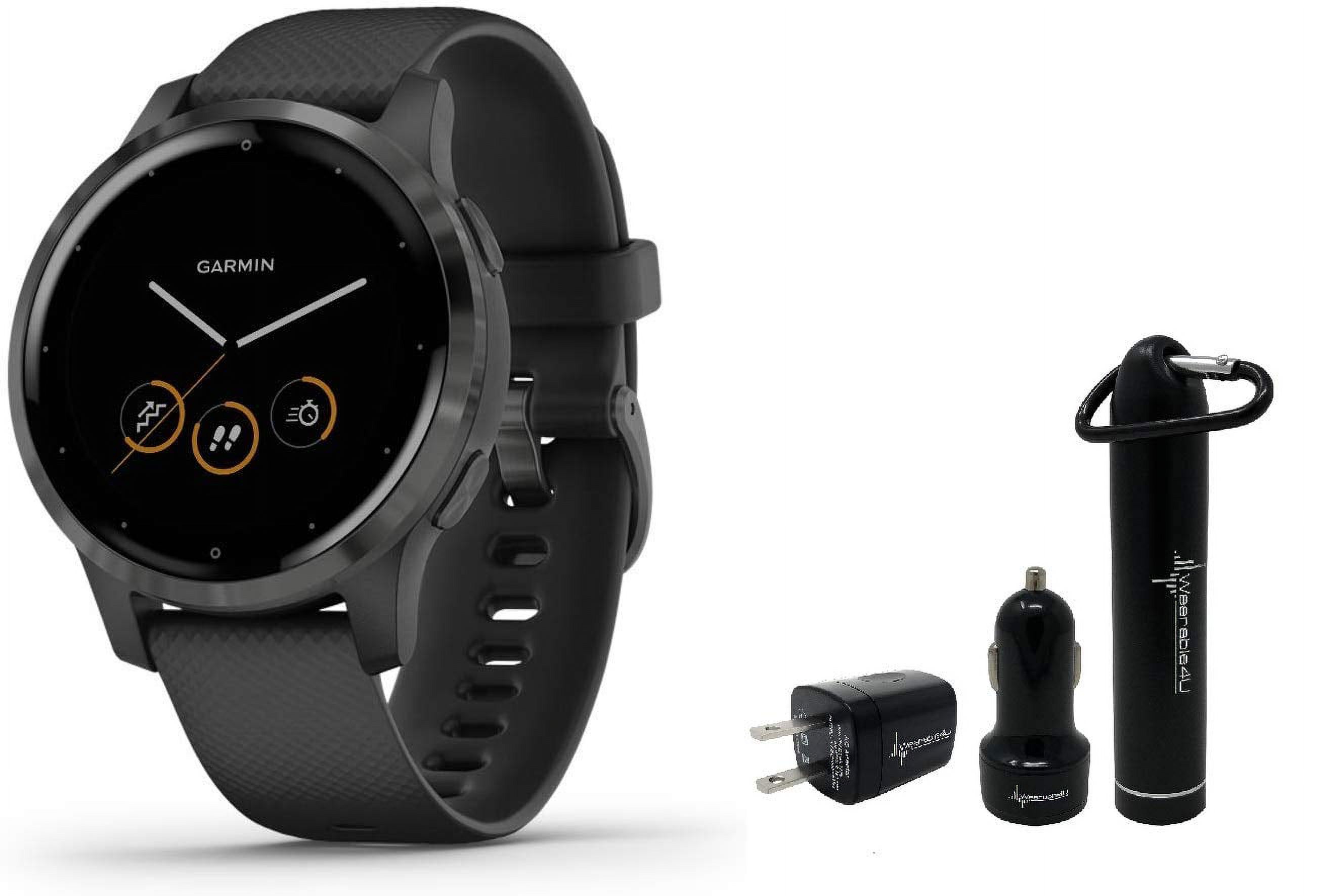 Garmin Vivoactive GPS Smartwatch and Wearable4U Power Pack Bundle (Black/ Slate)