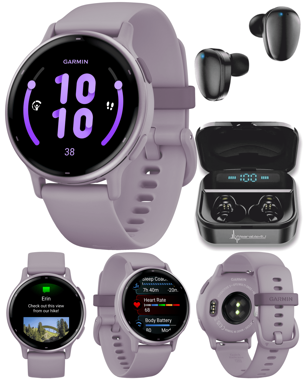 How can I change Vivoactive 5 face watch to display heart rate