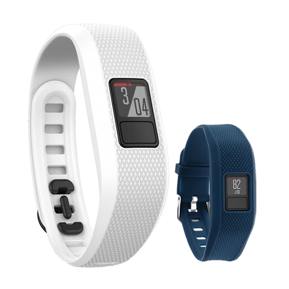 Garmin Vivofit 3 Activity Tracker Fitness Band Regular Fit White with Extreme Speed Silicone Replacement Wrist Band Strap Blue