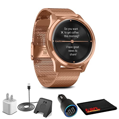 Garmin Vivomove 3 Luxe -18k Rose Gold/black With Accessories