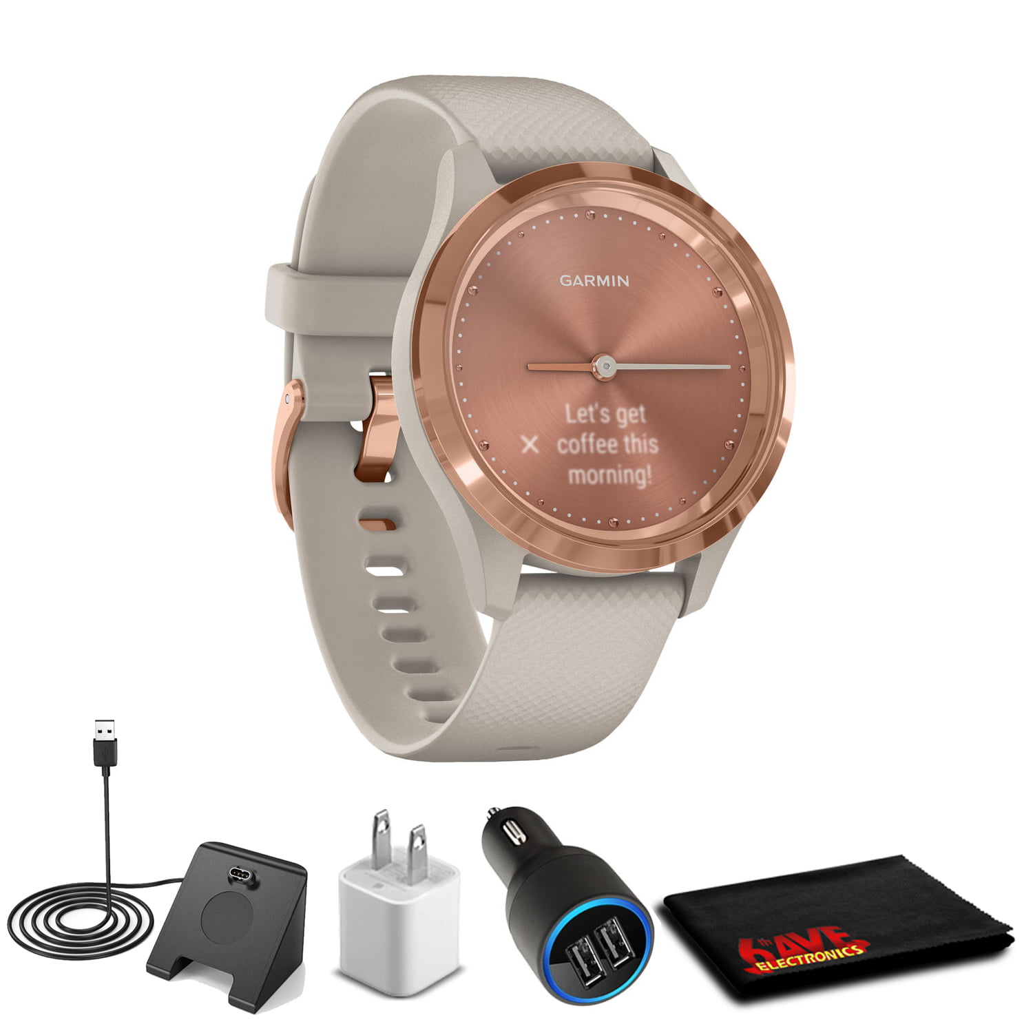 Garmin Vivomove 3s, Light Sand/rose Gold Watch With Accessories 