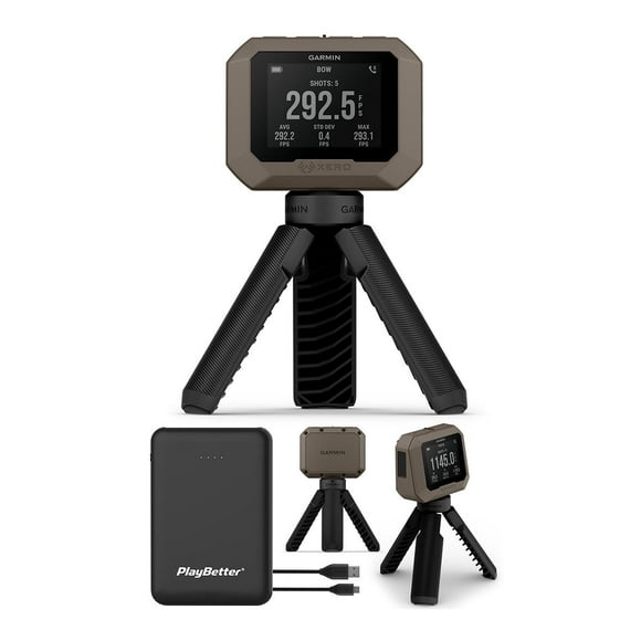 Garmin Xero C1 Pro Chronograph Bundle with PlayBetter Portable Charger - Precise Projectile Speeds Readings from 100 fps to 5,000 fps