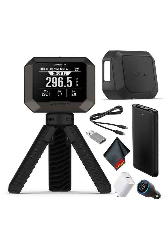 Xero C2 Chronograph, Compact Ballistic Velocity Measurement Device, 100–5000 FPS Range, Rapid Fire Support, Smartwatch and ShotView App Compatible Bundle