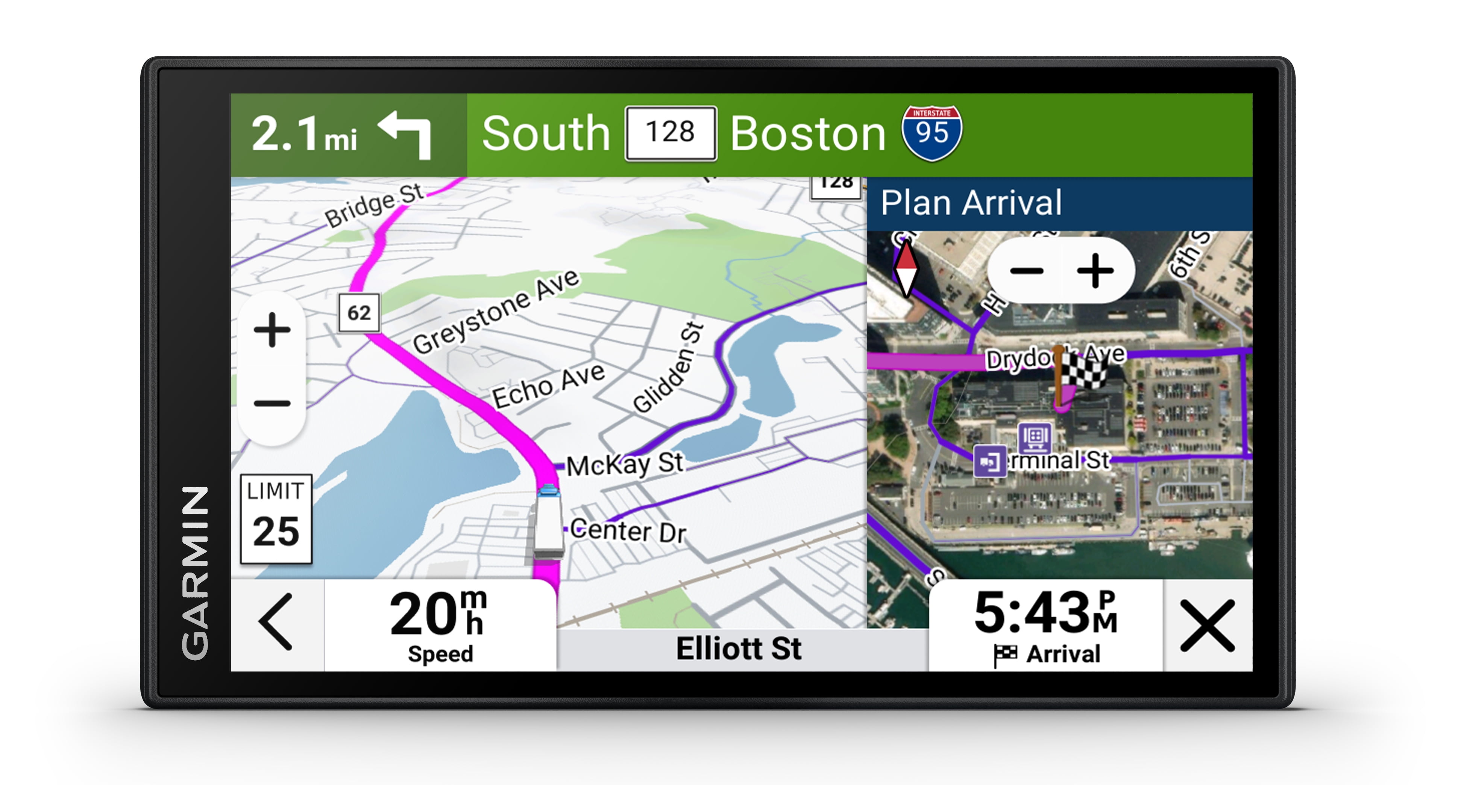 Open Box Garmin dēzl™ OTR620, High-Res 6” GPS Truck Navigator, Custom Truck Routing, Satellite Imagery, Wind Speed, Community-Shared Loading Docks, Truck Entrances & Parking Availability, Popular Truck Paths