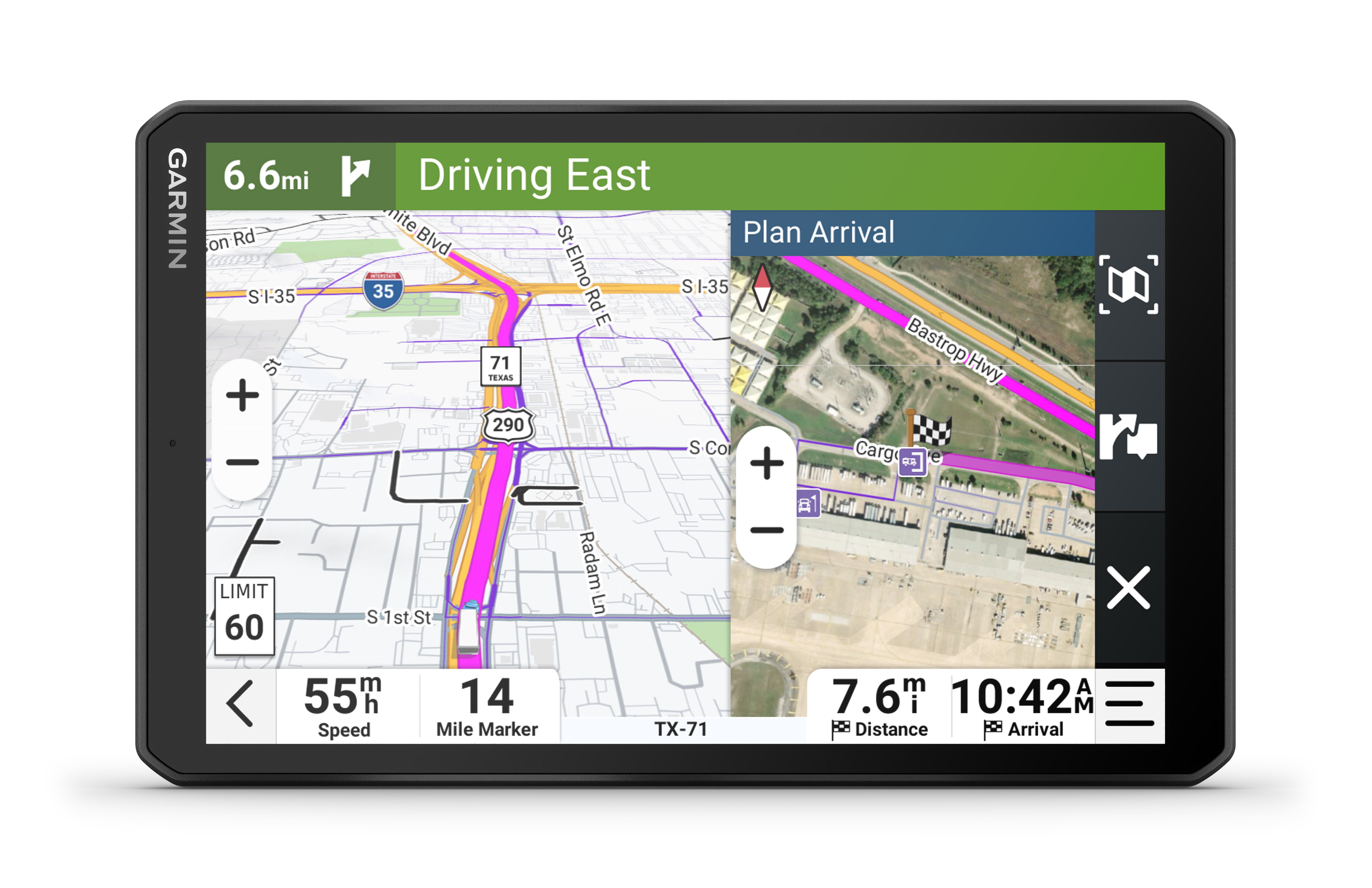 Open Box Garmin dēzl™ OTR820, Large High-Res 8” GPS Truck Navigator, Custom Truck Routing, Satellite Imagery, Wind Speed, Community-Shared Loading Docks, Truck Entrances & Parking, Dual-Orientation Display