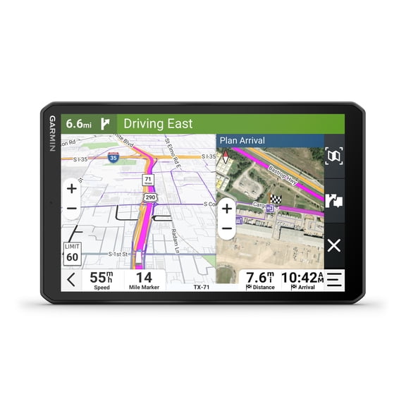 Open Box Garmin dzl OTR820, Large High-Res 8 GPS Truck Navigator, Custom Truck Routing, Satellite Imagery, Wind Speed, Community-Shared Loading Docks, Truck Entrances & Parking, Dual-Orientation Display