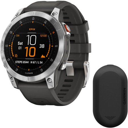 Garmin epix Gen 2 Active Smartwatch (Slate) Bundle with Varia RVR315 Rearview Radar