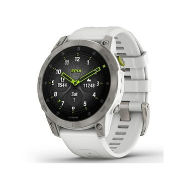 Garmin epix Gen 2, Premium active smartwatch, Health and wellness features, touchscreen AMOLED display, adventure watch with advanced features, white titanium