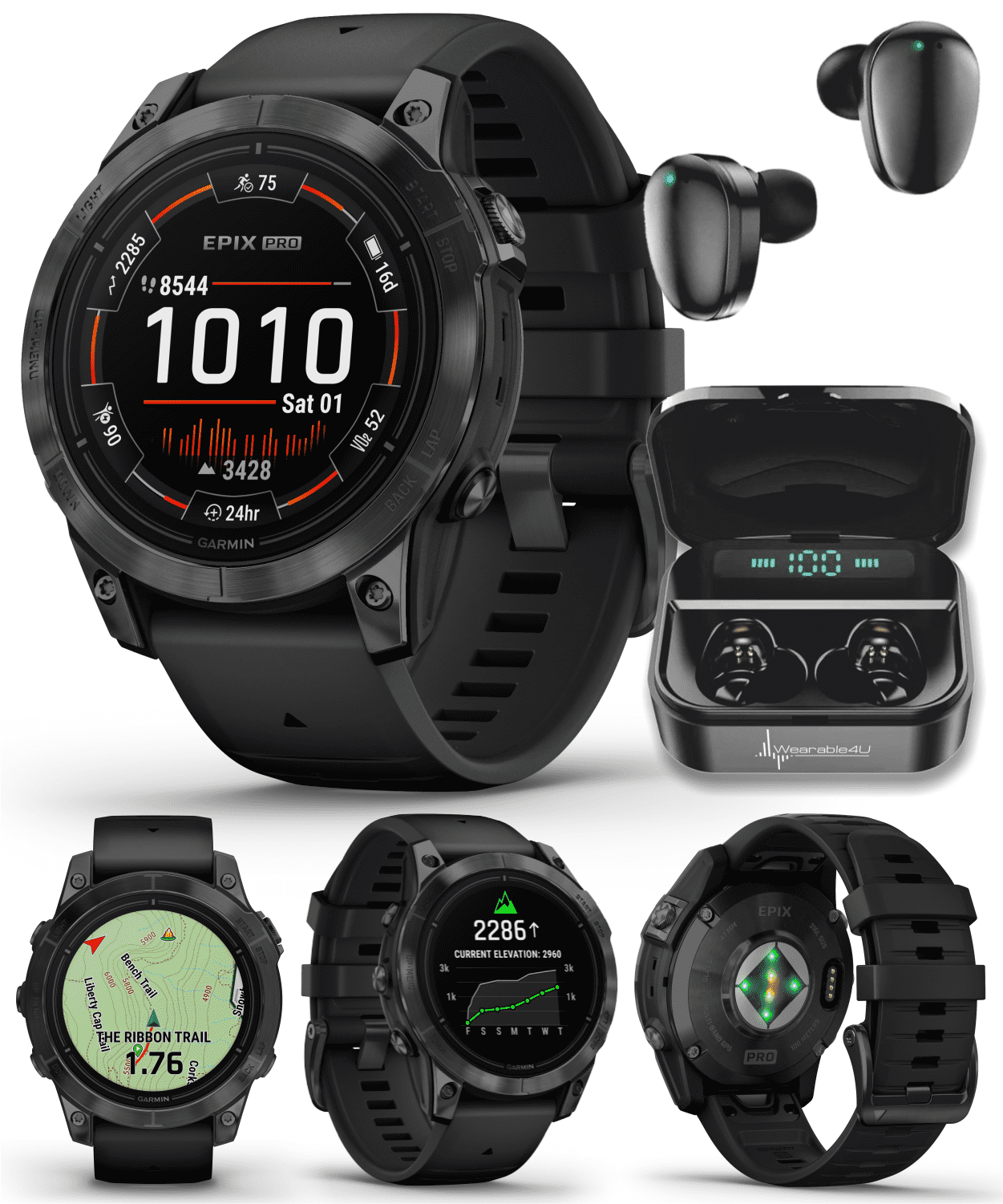 Garmin epix Pro (Gen 2) Sapphire Edition, 47mm, High Performance Smartwatch, Advanced Training Technology, Built-in Flashlight, Black