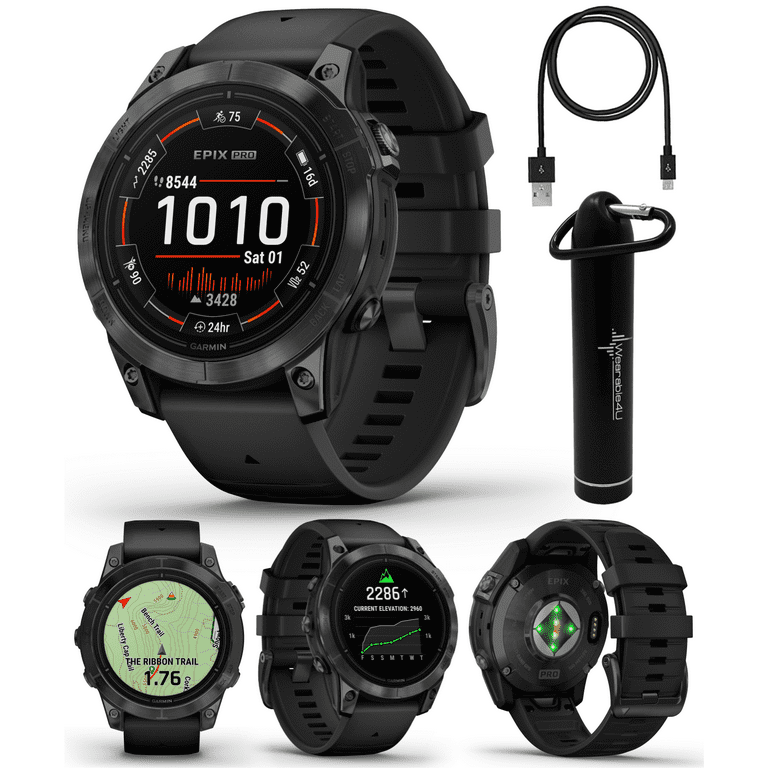  Garmin fenix 6 Pro Solar, Multisport GPS Watch with Solar  Charging Capabilities, Advanced Training Features and Data, Slate Gray with  Black Band : Electronics