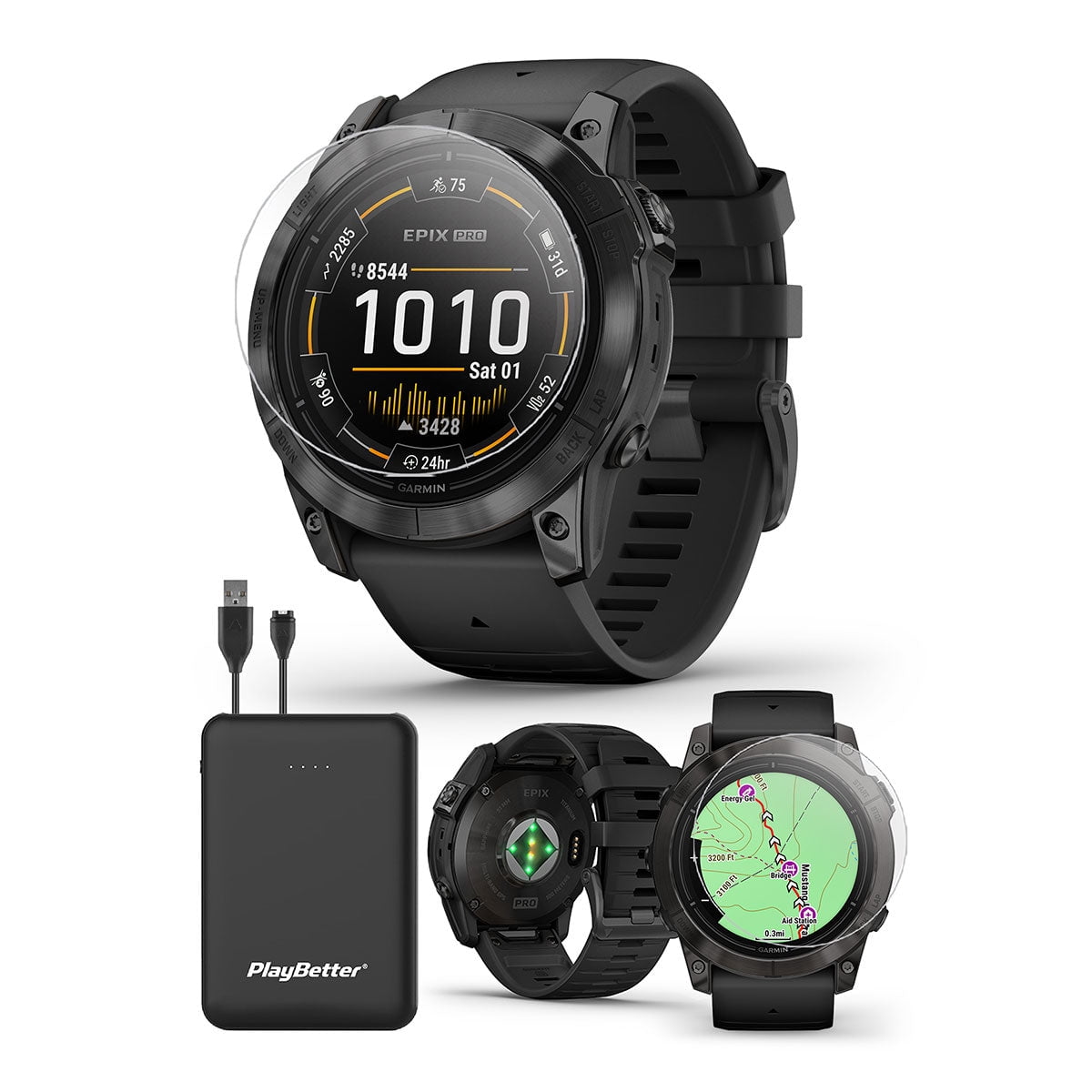 Garmin Venu 3S GPS Smartwatch AMOLED Display 41mm Watch, Advanced Health  and Fitness Features, Up to 10 Days of Battery, Wheelchair Mode, Sleep  Coach, Pebble Gray with Wearable4U Power Bank Bundle 