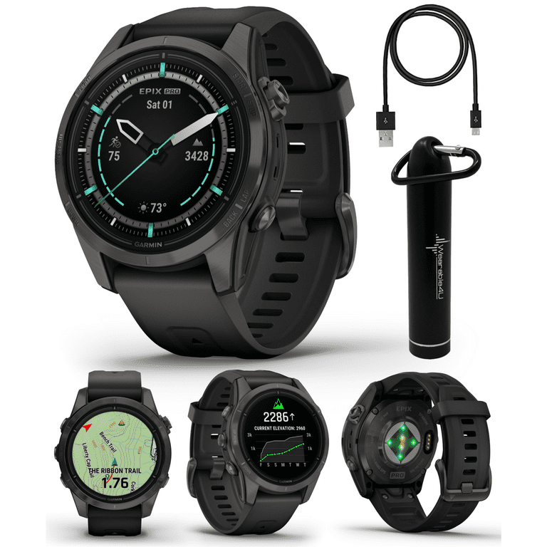  Garmin epix Pro (Gen 2) Sapphire Edition, 47mm, High  Performance Smartwatch, Advanced Training Technology, Built-in Flashlight,  Black : Electronics