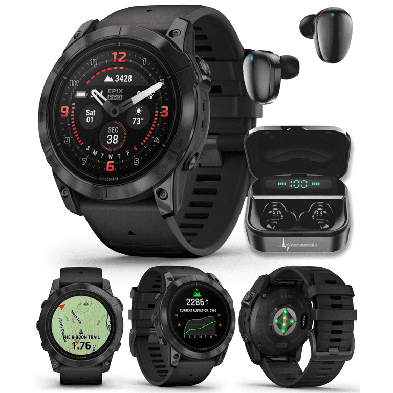 Garmin epix Pro (Gen 2) Sapphire Edition, 51mm, High Performance  Smartwatch, Advanced Training Technology, Built-in Flashlight, Black with  Wearable4U