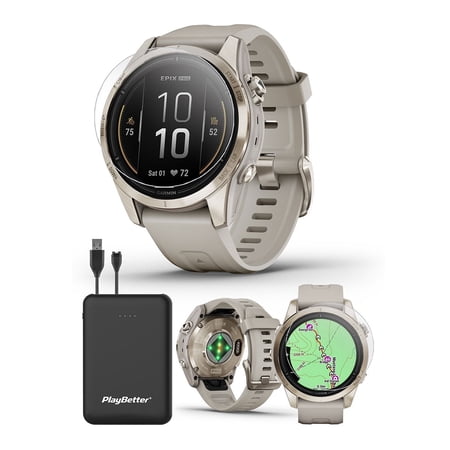 Garmin epix Pro (Gen 2) (GPS) 42mm Soft Gold Case with Light Sand Silicone Band