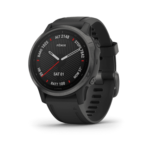 Garmin fēnix® 6S – Sapphire – Carbon Gray DLC with Black Band